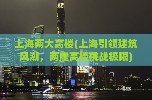 上海两大高楼(上海引领建筑风潮，两座高楼挑战极限)