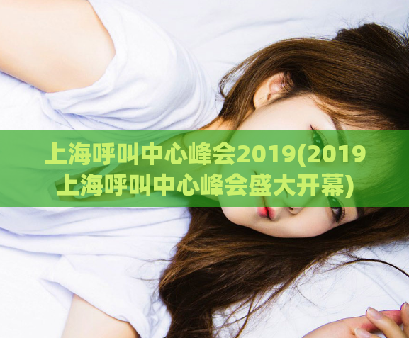 上海呼叫中心峰会2019(2019上海呼叫中心峰会盛大开幕)