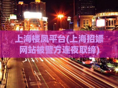 上海楼凤平台(上海招嫖网站被警方连夜取缔)