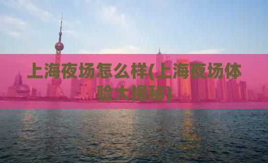 上海夜场怎么样(上海夜场体验大揭秘)