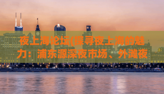 夜上海论坛(探寻夜上海的魅力：浦东源深夜市场、外滩夜景等景点推荐)