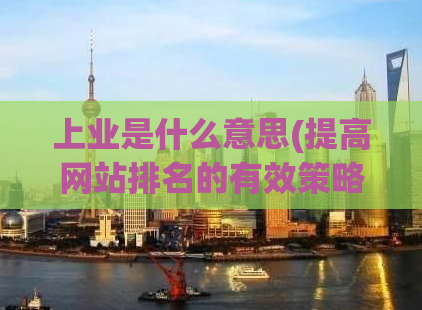 上业是什么意思(提高网站排名的有效策略)
