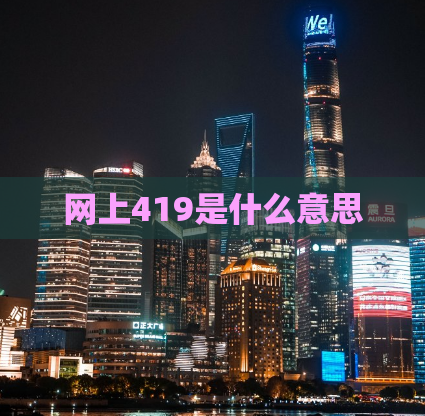 网上419是什么意思